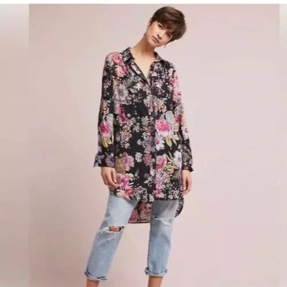 Maeve Autumnal Floral Tunic Dress | Size Small